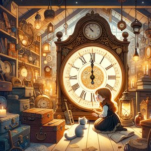Susan and the clock from the enchanted attic