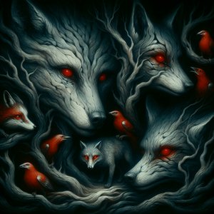 Scarlet Eyes in the Depths of the Forest