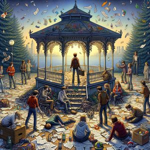 Vanishing light in the gazebo