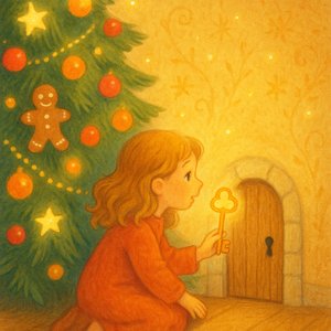 The small door behind the Christmas tree