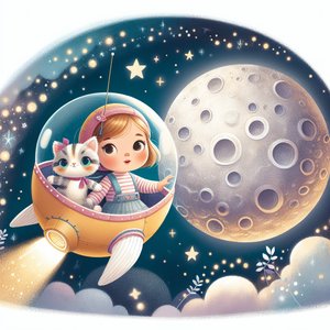 Susie and Kitten on the Moon