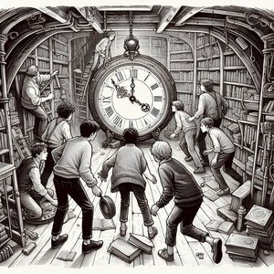 The clock in the underground library