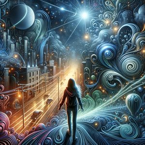 City under neon lights