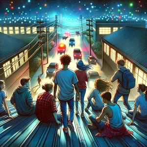 Flashing lights on the school roof