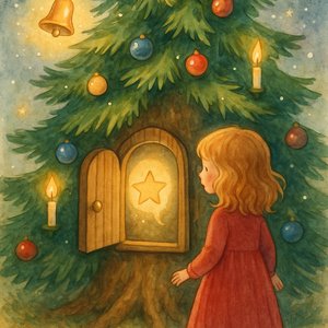 Zosia and the door in the Christmas tree