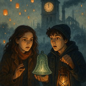 Night of lanterns in the mist