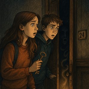 Rustling outside the door of Room 24