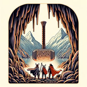 Hammer of lightning under the Fjord mountains