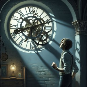 Shadow under the clock