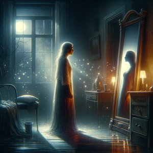 Night Reflection in the Old Mirror