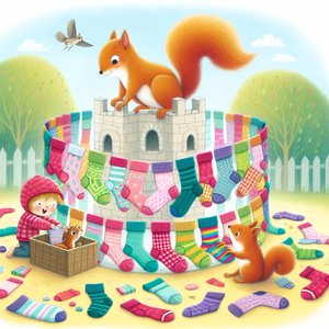 A sock castle on a swing