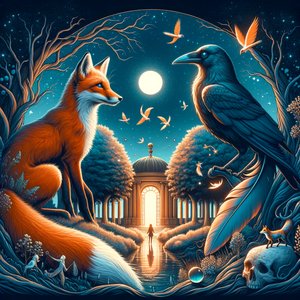 Orangery, fox and raven