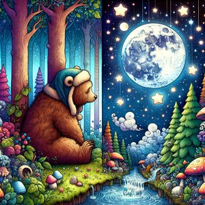 Fluffy Bear's Adventure on the Moon