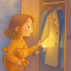 Torch and whispering from the wardrobe