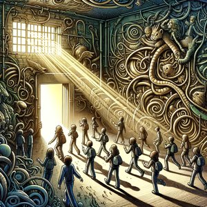 Labyrinth in the basement of Aurora High School