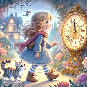 Zosia and the grandfather clock from the garden