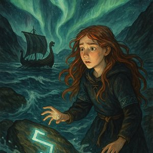 Drakkar under the aurora