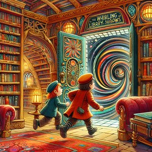 Basia and Marek in the Whirling Shadow Library