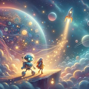 Space expedition of Zosia and Robot Wheel