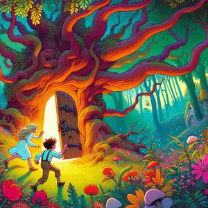 Closed Door Under Old Oak