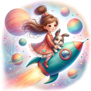 Susie and the dog on the moon rock