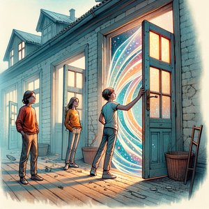 Through a translucent door